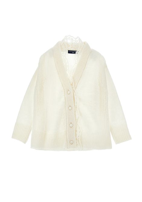Cardigan con pizzo ERMANNO SCERVINO JUNIOR | Z9H800 87100001